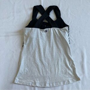 Elegant Black and White Cross-Back Tank Top